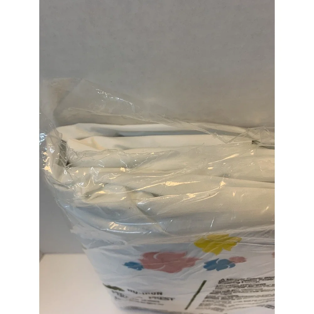 Vintage New Old Stock Sears Full Fitted Bottom Sheet White Combed Percale Cotton